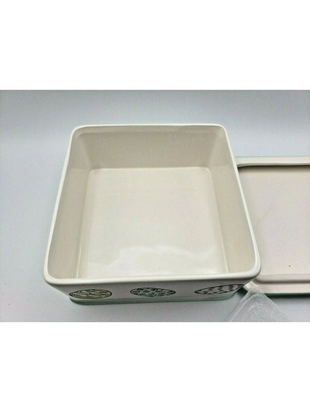 Square Ceramic Canister Box Colorful Eggs Polka Dots Potter's Studio Spring